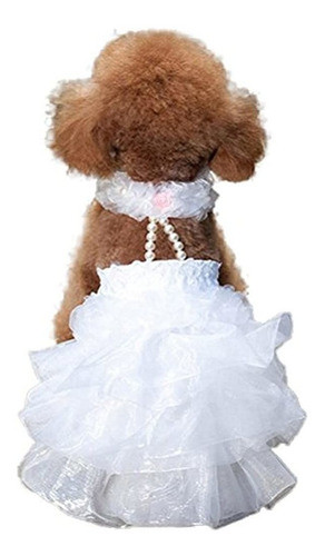 Perro Encantador Traje De Novia Conjunto Con Collar De Perla 0
