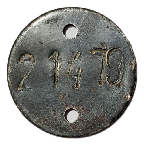 Antigua Ficha De Metal Numerada 0