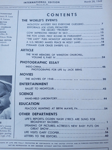 Revista Life 02/03/1949 Mary Hackett Swope Baby Vol.6 N.7 1