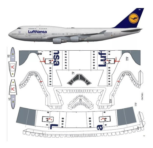 Boeing 747 Lufthansa Papercraft 0