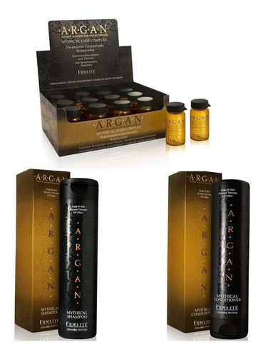 Mythical Shampoo + Acondicionador + Ampollas Argan Fidelite 0