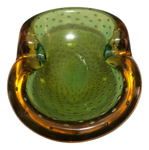 Cenicero Murano Venecia Verde Amarillo Sin Uso No Envíos 1