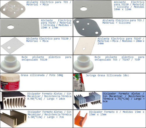 Disipador Aletas Resist Térmica 1.75[°c/w] Largo = 6cm-p 1