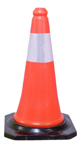 Cono base goma economico 50cm rigido 1 banda reflectiva 0