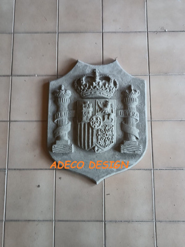 Friso Escudo Español  De Cemento Adorno Moldura Mediano 1