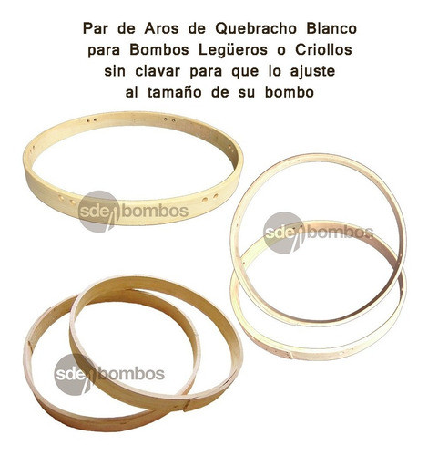 2 Aros - Bombo Leguero O Criollo - Madera Quebracho Blanco 1