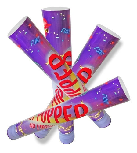 Cañon Lanza Papelitos De Colores De 60cm X 10 Unidades 0