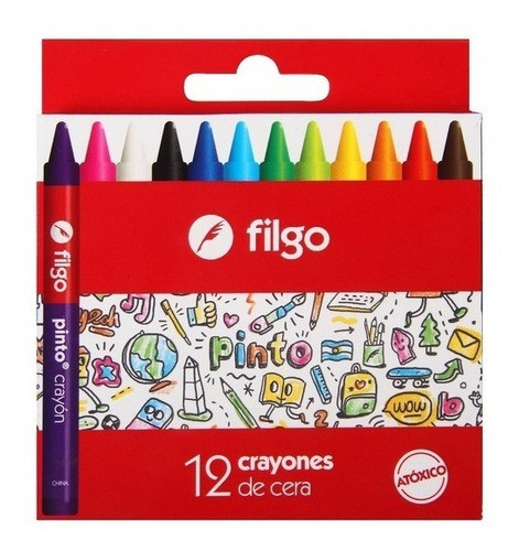 Crayon Crayones Ceritas Filgo Pinto X 12 Colores Pack X10 0