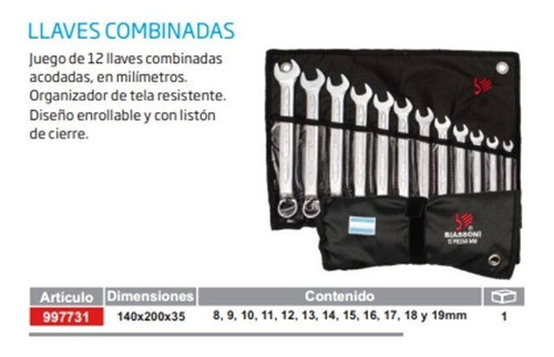 Set De Llaves Combinadas Mm 12und - Organ 1