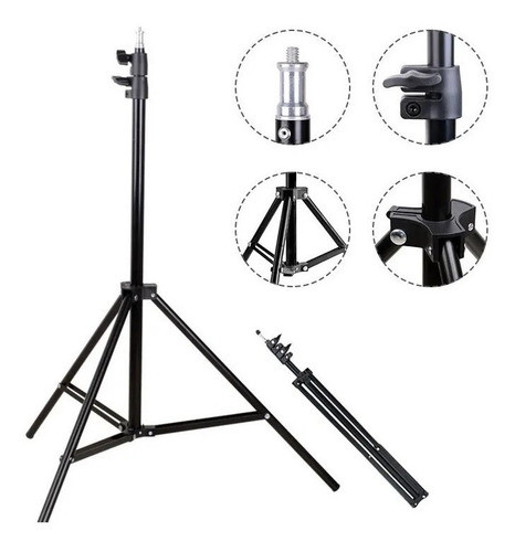 Tripode Fotografica Iluminacion Camara Plegable 2mts Celular 0