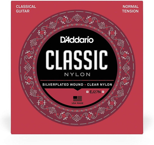 Encordado De Guitarra Clásica Criolla D'addario Ej27n Nylon 0