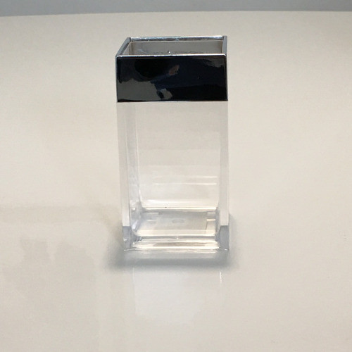 Set De Baño Vaso Acrílico Porta Cepillo Transparente 1
