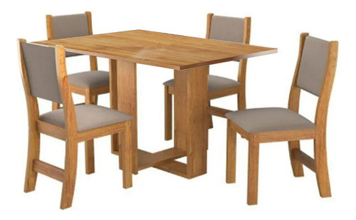 Comedor Milani S Miel C/4 Sillas Sol Grafite(6b) 0