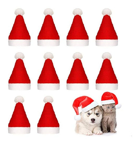 Beiabang 10 Piezas Perro Gato Mascota Sombrero De Santa Navi 0