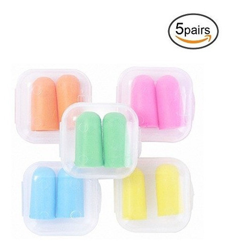 Honbay 5 Pares 10pcs Tapones Para Los Oídos Individuales De 0