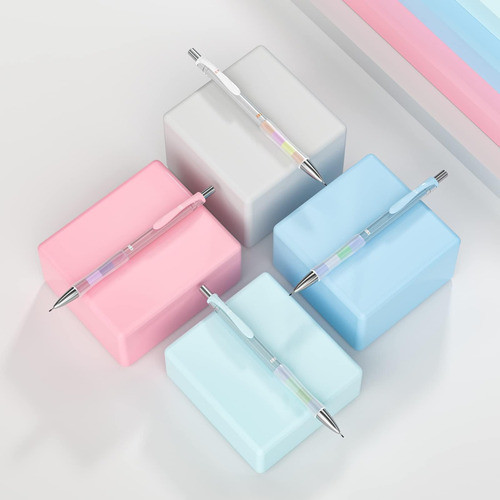 Nicpro Juego 4 Portaminas Colores Pastel 0,9 Mm Escuela, Con 1