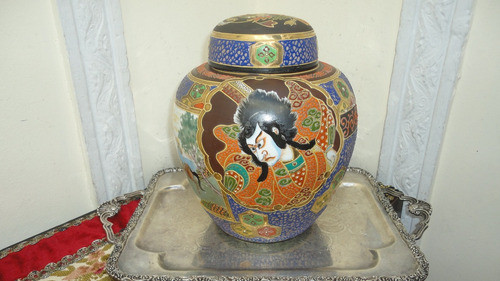 Raro Potiche Japones Satsuma Antiguo Pintado A Mano Miralo 0