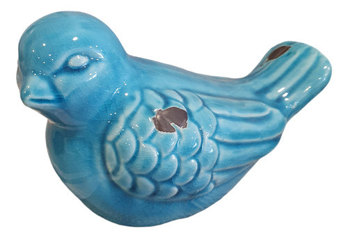 Adorno Pajarito Paloma Cerámica Esmaltado Celeste Decoración 0