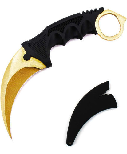 Juego De Cuchilla Fija De Oro Csgo Cuchillo De Garra Karambi 1