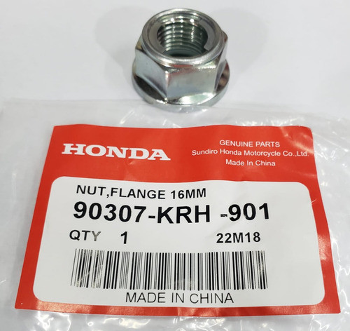Tuerca 16 Mm Eje Rueda Trasera Honda Cb 190 R - Power Bikes 0