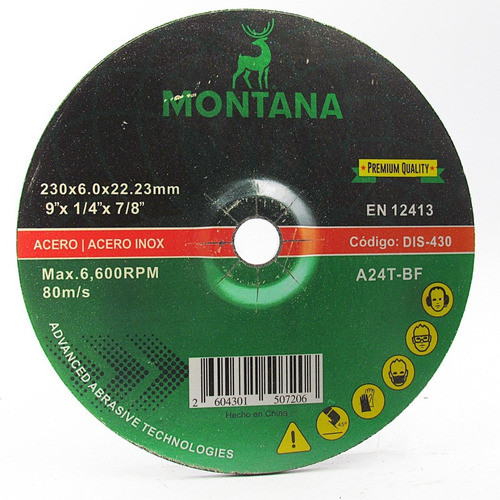 Disco Desbaste 9\'\' Metal Montana 230x6.5mm  5 Unidades 0