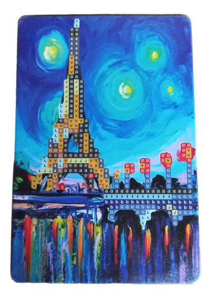 Pintura Por Diamantes Cuadro 15x10 Atril Elefante Paris 0