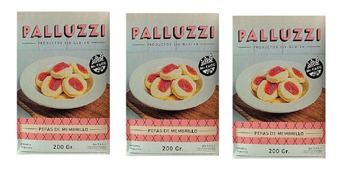 Pack X 3 Pepas Con Membrillo Palluzzi   ( Apto Celiacos) 0