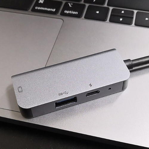 Adaptador Hub Tipo C 3 Puertos Usb Y Hdmi 4k Usb 3.0 1