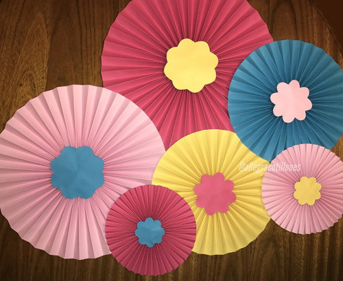 Rosetas. Decoración Fiestas,cumples X 4u. Allegracotillones. 1