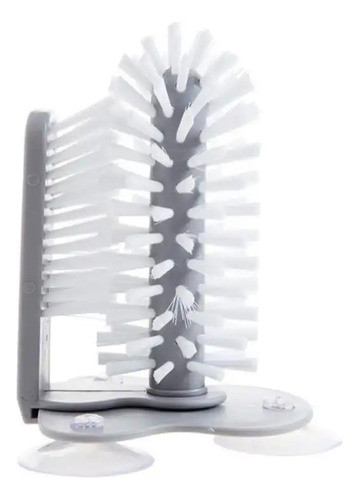 Soporte Cepillo Doble Manual Lava Vasos Tazas Con Ventosas 0