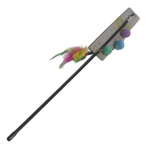 Juguete Para Gato Vara De 46 Cm Con Pompom Hilo Elástico 0