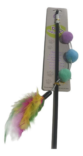 Juguete Para Gato Vara De 46 Cm Con Pompom Hilo Elástico 1