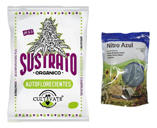 Sustrato Cultivate Auto 25lts Con Nitro Azul Lj 1kg 0