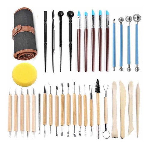 Set X36 Herramientas Alfareria Para Ceramica Arcilla Estecas 0