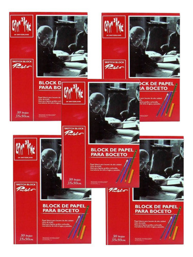 5 Bloc Acuarela Caran D'ache 35 X 50 210g 30 Hojas 0