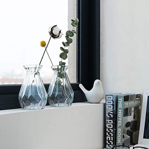 Mygift Florero Decorativo De Vidrio Transparente, Jarrones D 1