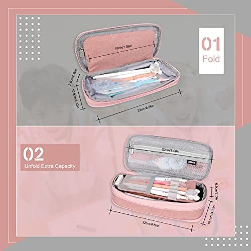 Cartuchera Gran Capacidad Estudiantes Escolares Rojo Rosa 1