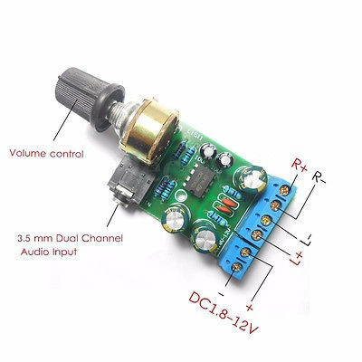 Dc1.8-12v Tda2822m Amplificador 2.0 Canal Estéreo De 3,5 Mm 1