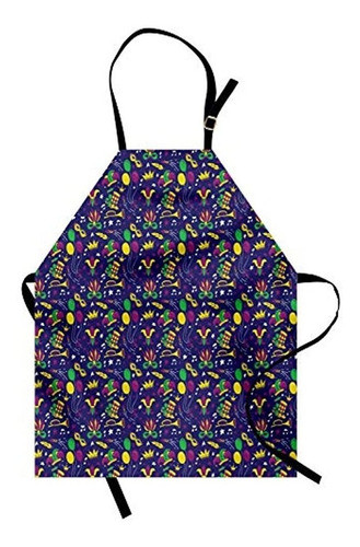 Delantal Ambesonne New Orleans, Martes Gordo Con Flor De Lis 0