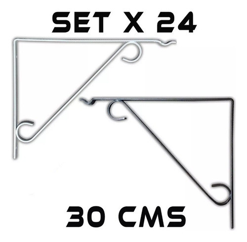 Mensula Colonial Bco + Ngo 30 Cms - Set X24 - Fdn 1