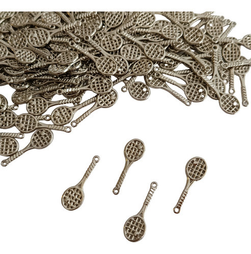 10 Dije De Metal Raqueta De Tenis - Bijuo Armador Artesanías 0