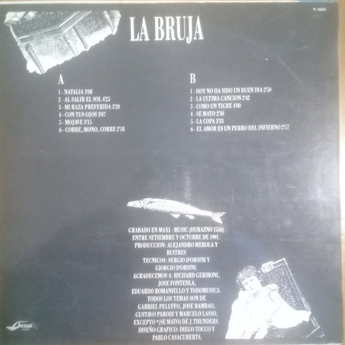 Buitres Después De La Una - La Bruja - 1991 - Lp Promo 1