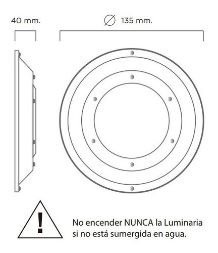 Luminaria Pileta Piscina Led 3w Acero Inoxidable Rgb Colores 1