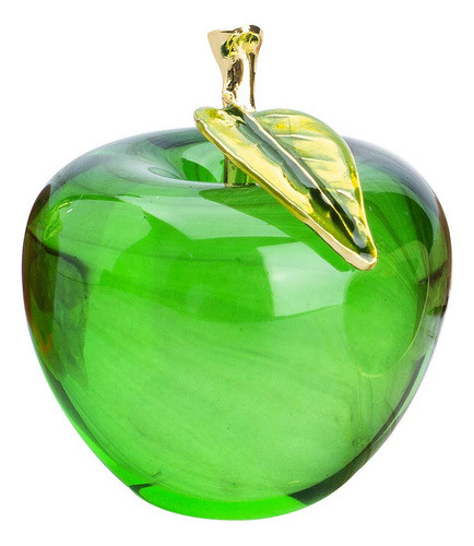 Manzana De Cristal Adorno Pisapapeles /  Verde 0