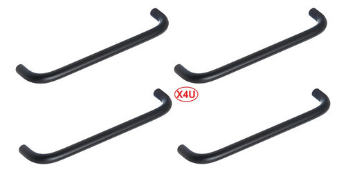 Tirador Manija Puente Cajón Mueble Aluminio Negro 96 Mm X4u 1