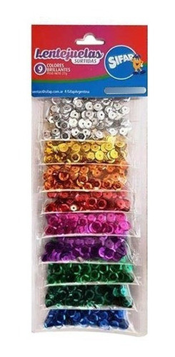 Lentejuelas Sifap Surtida X 9 Colores X 3 Grs C/u 0