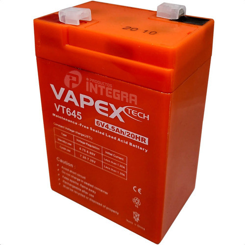 Bateria Gel 6v 4a Amp Luz Emergencia Recargable Vapex / Mg 1