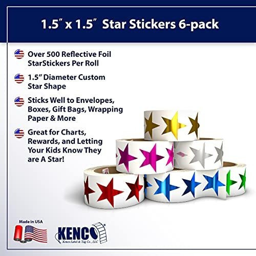 Stickers Estrellas Metalizadas 6colores 3.8cm Rollo X500c/u. 1