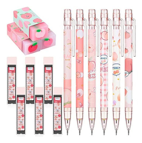 Juego Lápices Mecánicos Kawaii 15 Piezas Que Incluye Lápices 0
