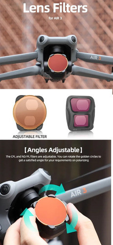 Filtro Nd4 + Polarizador Variable Cpl Para Dron Dji Air 3 1